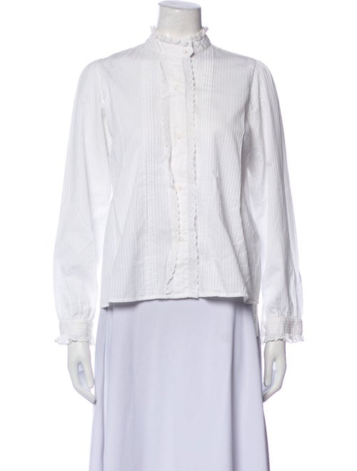 Nili Lotan Mock Neck Long Sleeve Blouse