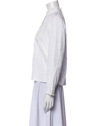 Nili Lotan Mock Neck Long Sleeve Blouse