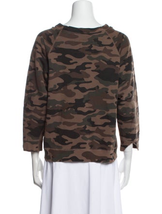 Nili Lotan Camouflage Print Bateau Neckline Top