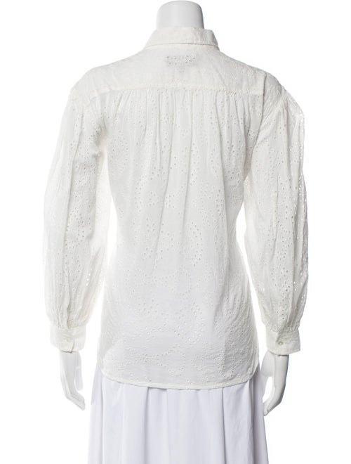 Nili Lotan Lace Pattern Long Sleeve Button-Up Top