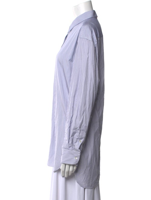 Nili Lotan Striped Long Sleeve Button-Up Top