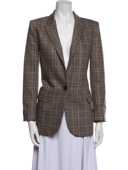 Nili Lotan Wool Plaid Print Blazer