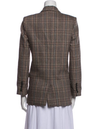 Nili Lotan Wool Plaid Print Blazer