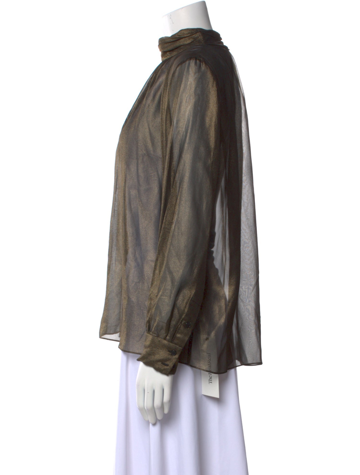 Nili Lotan Silk Mock Neck Blouse