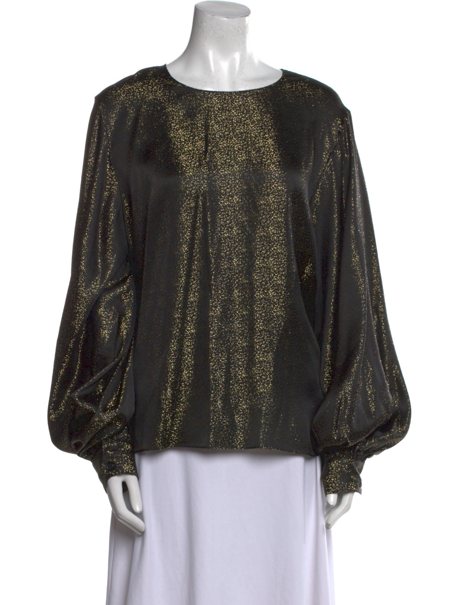 Nili Lotan Scoop Neck Long Sleeve Blouse