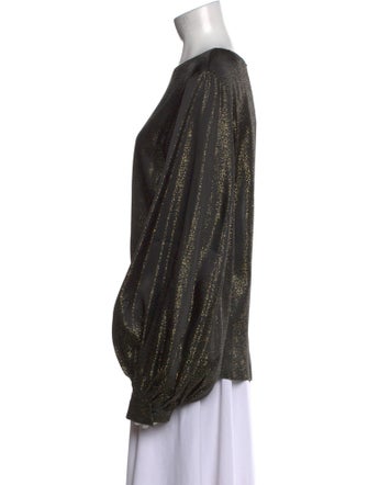 Nili Lotan Scoop Neck Long Sleeve Blouse