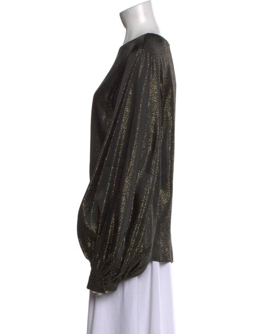 Nili Lotan Scoop Neck Long Sleeve Blouse