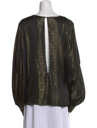 Nili Lotan Scoop Neck Long Sleeve Blouse