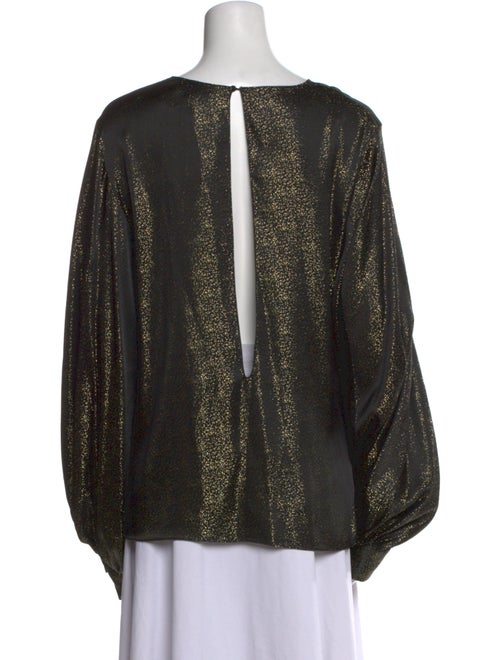 Nili Lotan Scoop Neck Long Sleeve Blouse