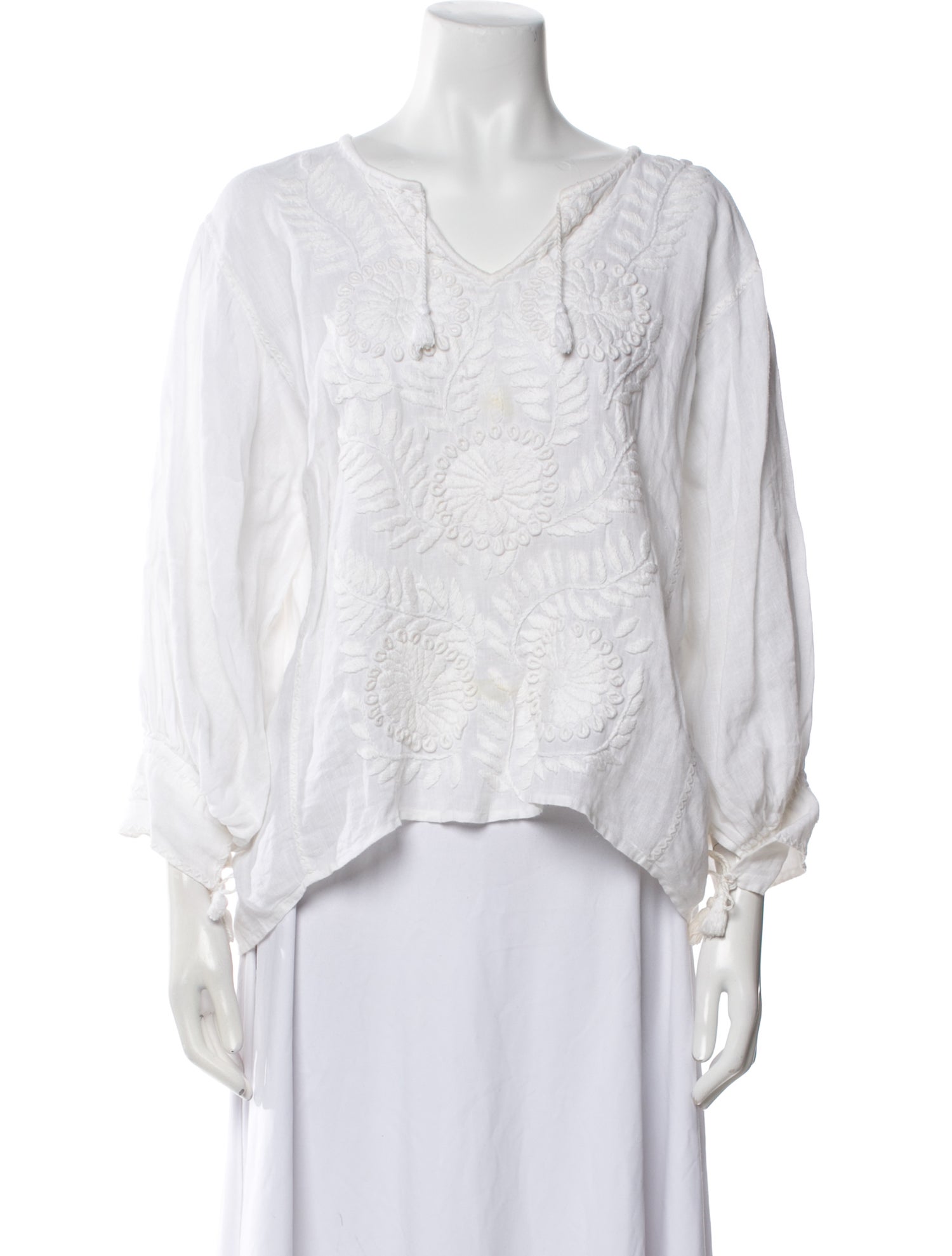 Nili Lotan Linen V-Neck Blouse