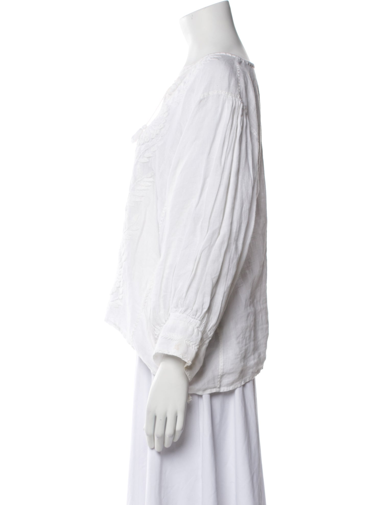 Nili Lotan Linen V-Neck Blouse