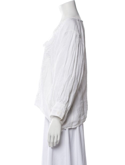 Nili Lotan Linen V-Neck Blouse