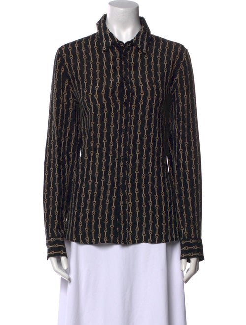 Nili Lotan Silk Printed Button-Up Top