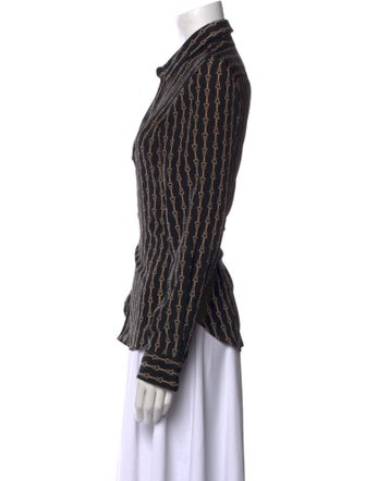 Nili Lotan Silk Printed Button-Up Top