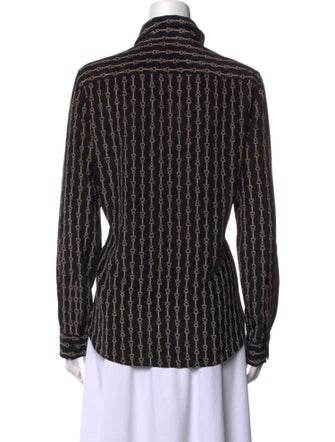 Nili Lotan Silk Printed Button-Up Top