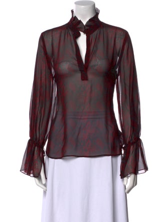 Nili Lotan Silk Printed Blouse