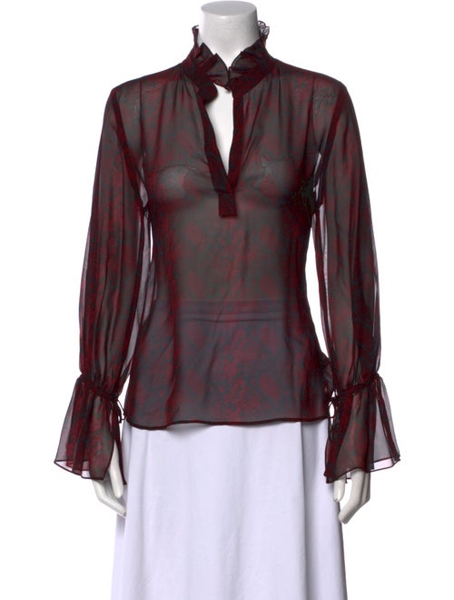 Nili Lotan Silk Printed Blouse