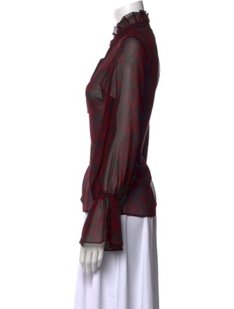 Nili Lotan Silk Printed Blouse