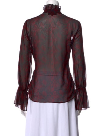 Nili Lotan Silk Printed Blouse