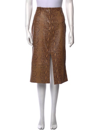 Nili Lotan Lambskin Knee-Length Skirt