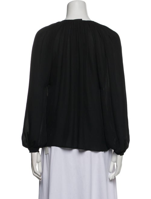 Nili Lotan Crew Neck Three-Quarter Sleeve Blouse