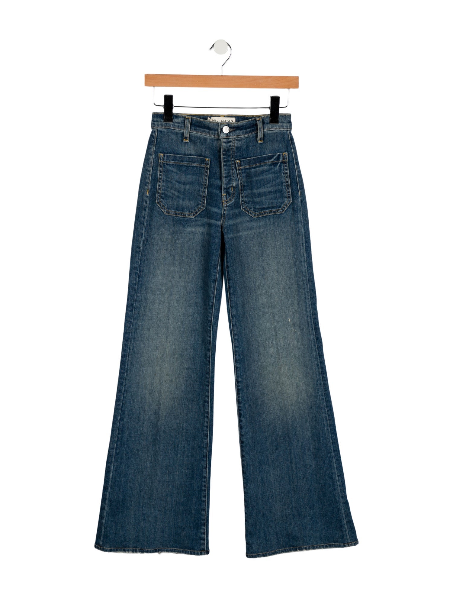 Nili Lotan Mid-Rise Wide Leg Jeans