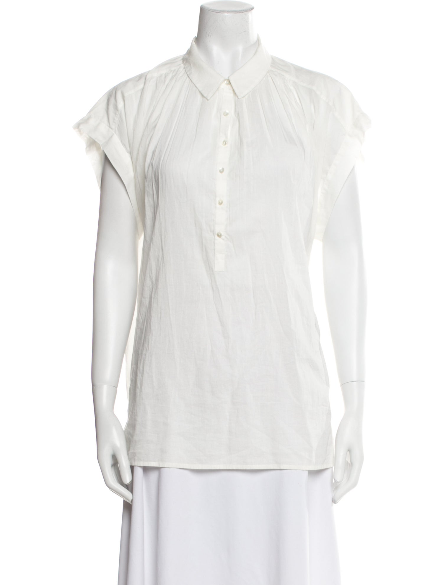 Nili Lotan Short Sleeve Button-Up Top