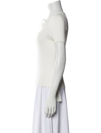 Nili Lotan V-Neck Short Sleeve Polo