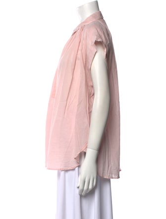 Nili Lotan Short Sleeve Button-Up Top