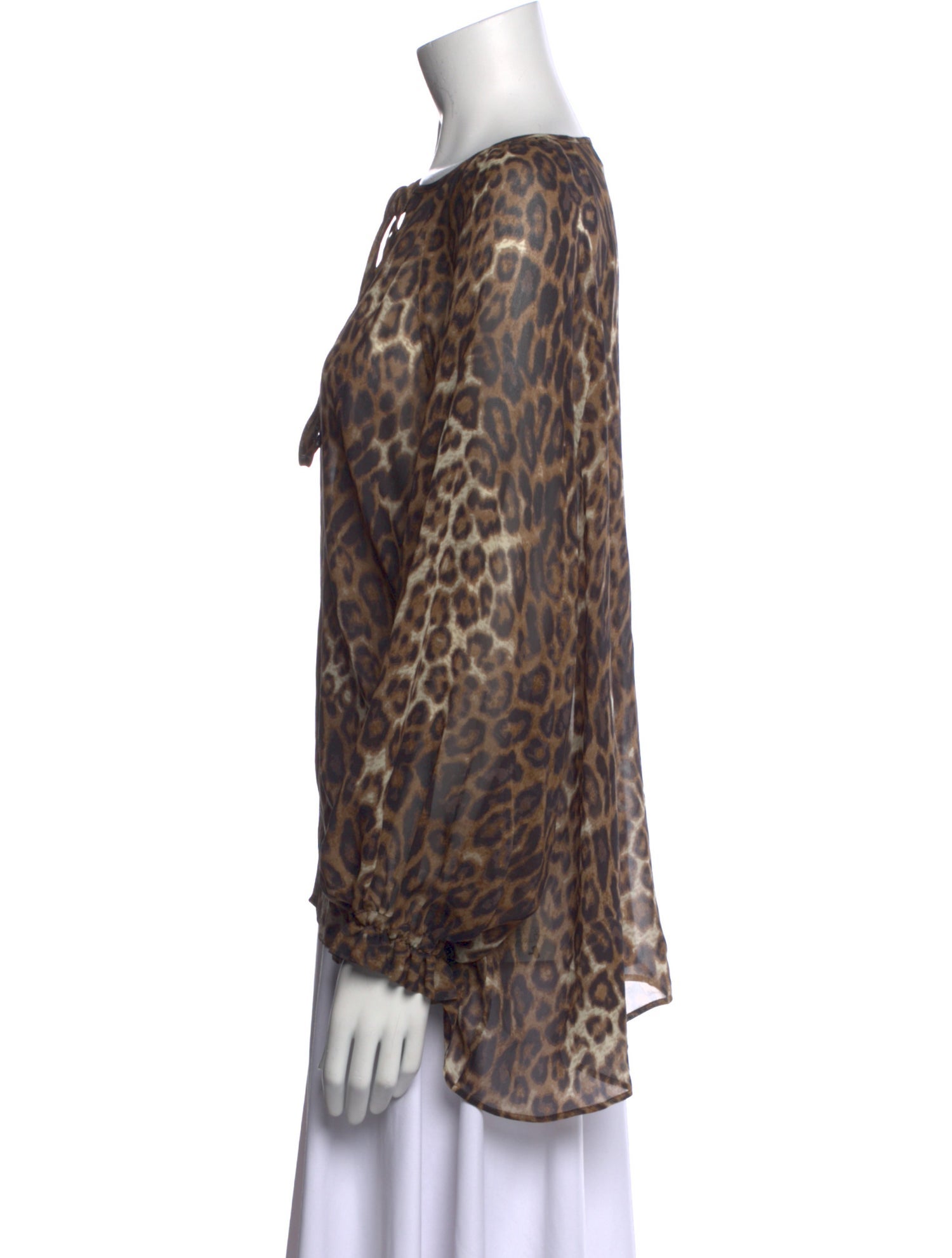 Nili Lotan Silk Animal Print Blouse