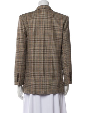 Nili Lotan Virgin Wool Plaid Print Blazer