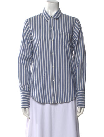 Nili Lotan Striped Long Sleeve Button-Up Top