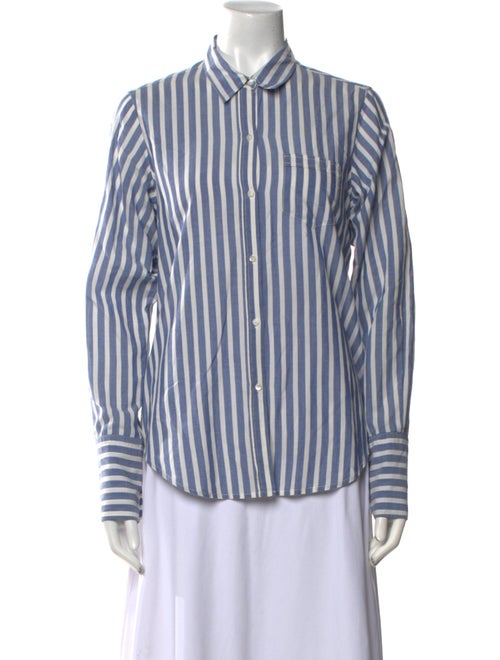 Nili Lotan Striped Long Sleeve Button-Up Top