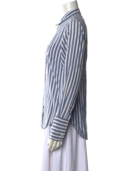Nili Lotan Striped Long Sleeve Button-Up Top