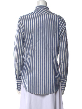 Nili Lotan Striped Long Sleeve Button-Up Top