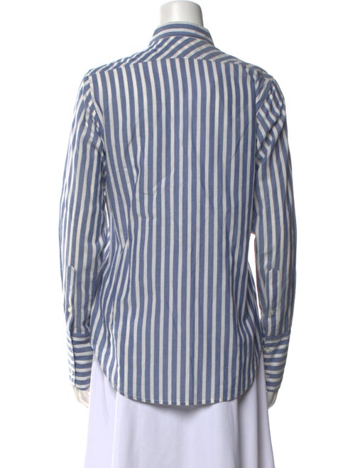 Nili Lotan Striped Long Sleeve Button-Up Top