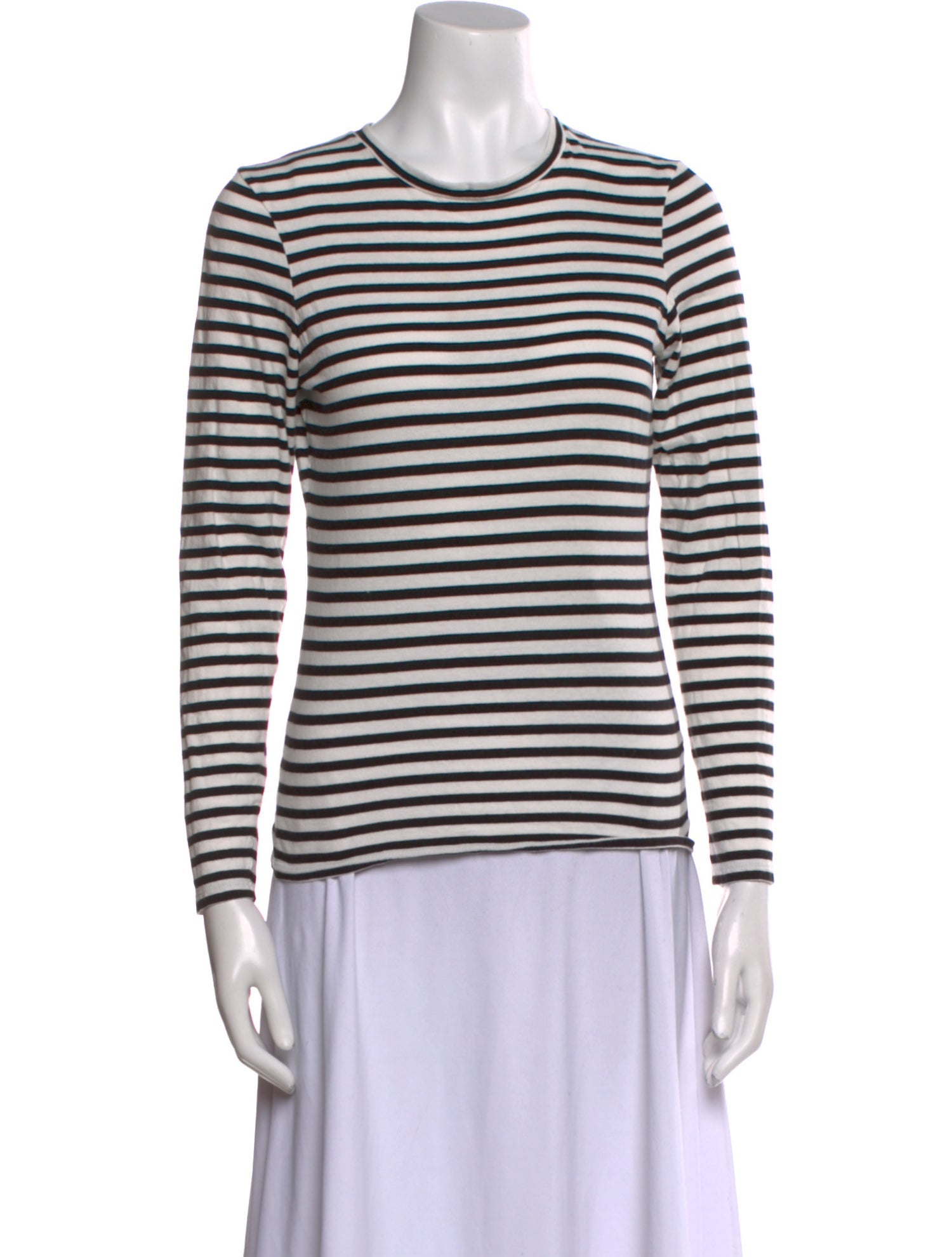 Nili Lotan Striped Crew Neck Top