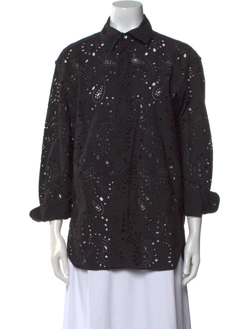 Nili Lotan Three-Quarter Sleeve Button-Up Top