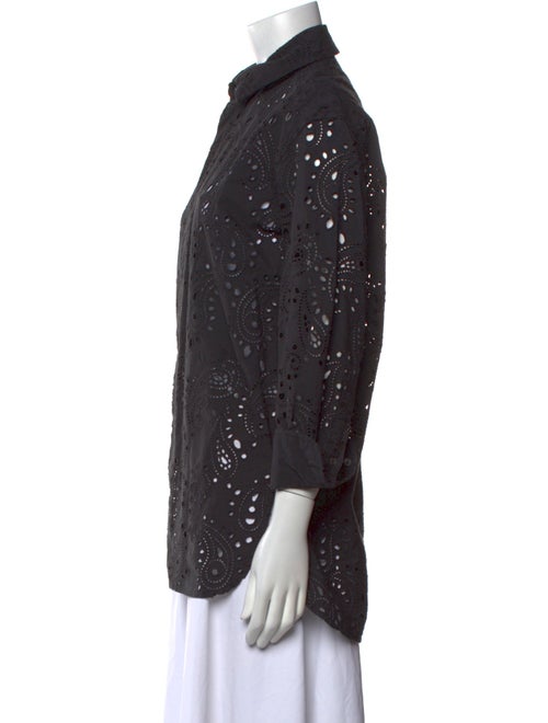 Nili Lotan Three-Quarter Sleeve Button-Up Top