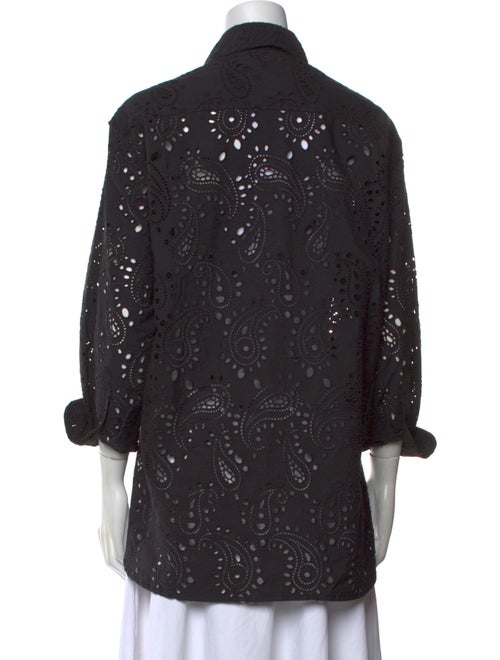 Nili Lotan Three-Quarter Sleeve Button-Up Top