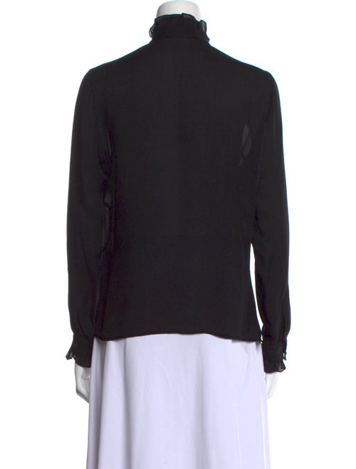 Nili Lotan Silk Mock Neck Button-Up Top