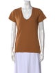 Nili Lotan V-Neck Short Sleeve T-Shirt