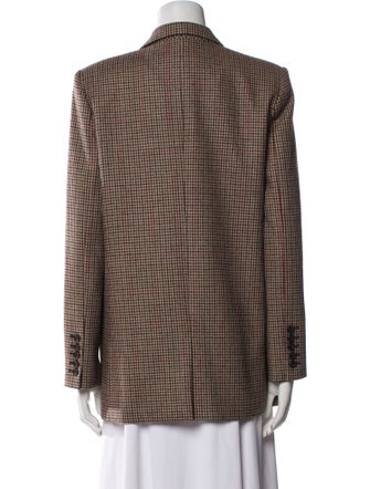 Nili Lotan Wool Houndstooth Print Blazer