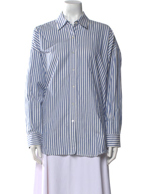 Nili Lotan Striped Long Sleeve Button-Up Top