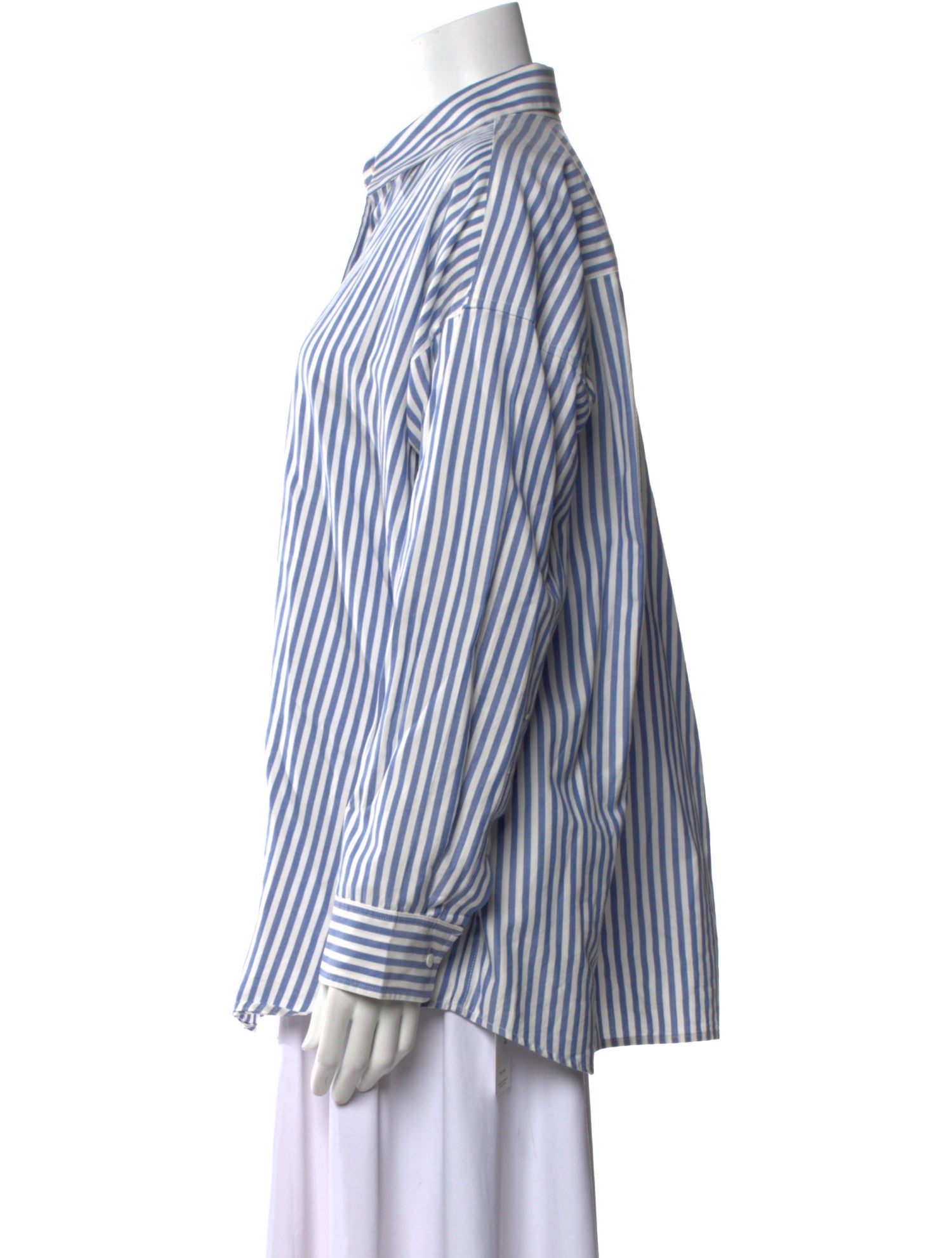 Nili Lotan Striped Long Sleeve Button-Up Top