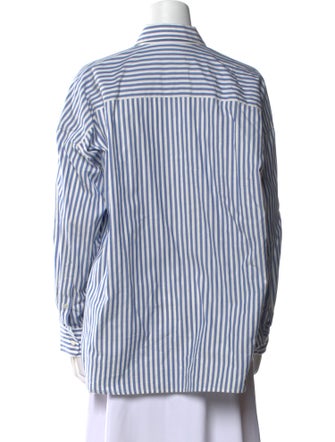 Nili Lotan Striped Long Sleeve Button-Up Top