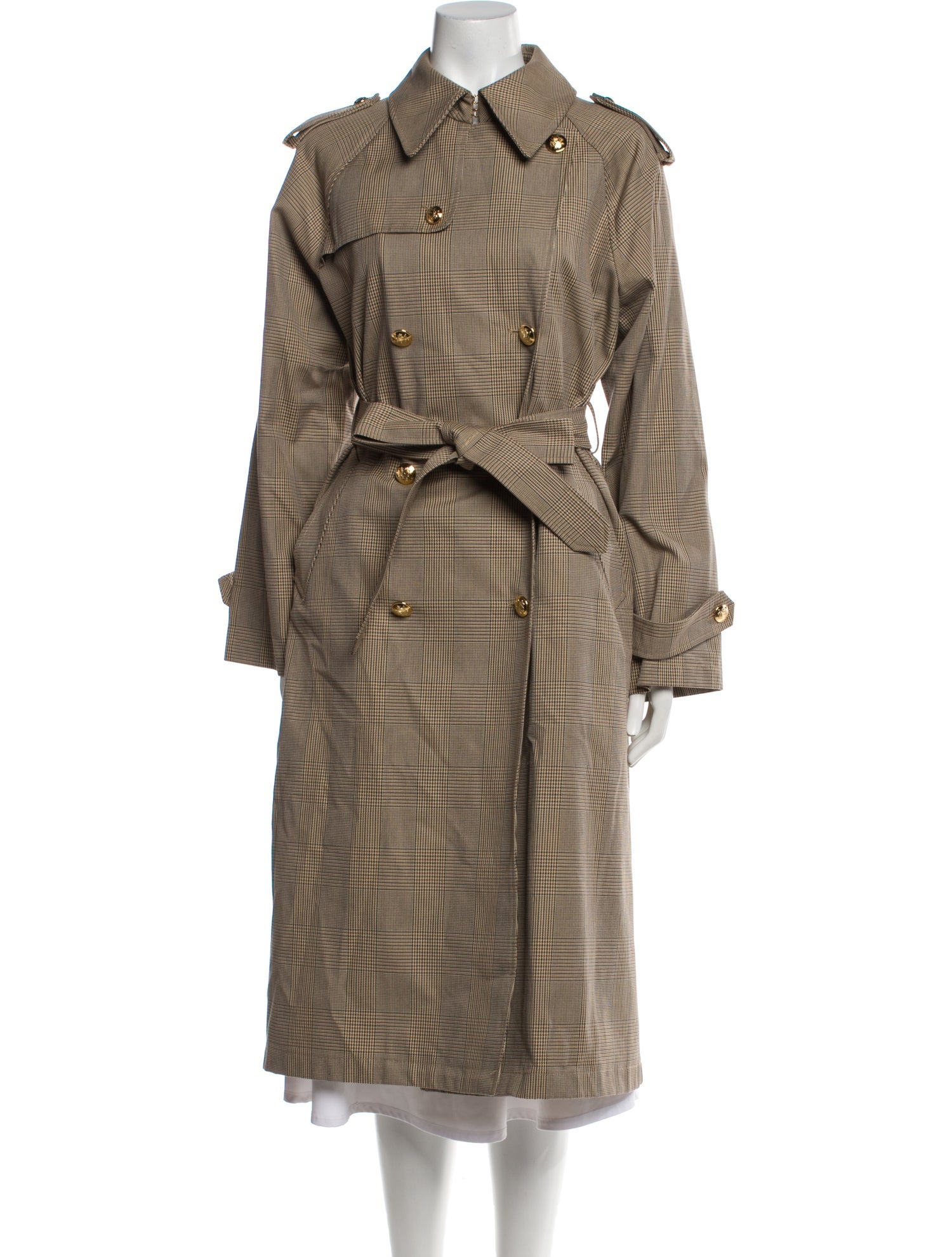 Nili Lotan Plaid Print Trench Coat w/ Tags