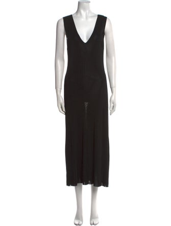 Nili Lotan V-Neck Long Dress