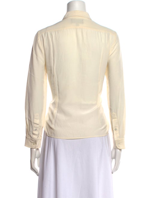 Nili Lotan Silk Long Sleeve Button-Up Top