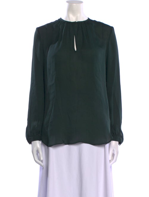 Nili Lotan Silk Crew Neck Blouse